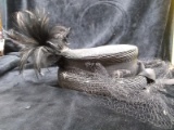 Vintage Ladies Hat-Black with Net and Feather