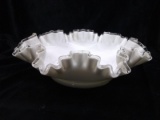 Vintage Fenton Silver Crest Ruffled Edge Bowl