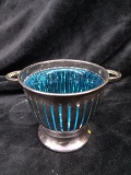 Vintage Klever Kraft Silver Plate Glass Lined Double Handle Cup