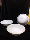 3 pc Corelle Ware Green Daisy Serving Bowls