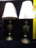 Pair Metal Base Table Lamps