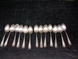 (13) Sterling Silver Spoons -Duchess Tudor Plate Design      21.2 grams each (x13)