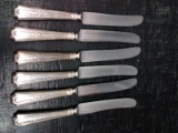 (6) Sterling Silver Knives Duchess Tudor Plate Design