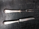 Sterling Silver Handle Fork and Knife Meat Carving Set