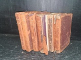 Collection 6 Vintage Leather Bound books  as found
