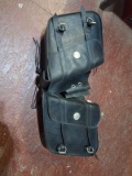 Black Leather Motorcycle Saddlebag