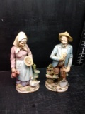 Pair Homco Porcelain Figures-Farmer and His Mrs.
