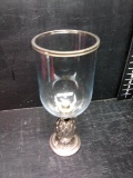 Silver Plate Pineapple Candlestick with Globe