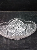 Vintage Cut to Clear Oval Bowl