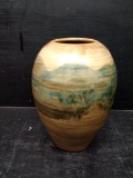 Decorative Pottery Vase-Brown/Blue