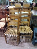 Collection 4 Wooden Slat Bottom Chairs