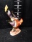 Brass Palm Tree Style Table Lamp with Metal Shade