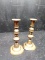 Pair 19th Century Brass Push up Candlesticks