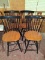 (4) Wooden Painted Swivel Bar Stools (x4)
