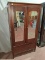 Antique Mirrored Two Door Wardrobe