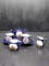 7 pc Cobalt Blue and Victorian Scene Tea Set