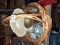 BL-Wicker Basket with Home Decor, Cream Pitcher