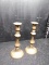 Pair Antique 19th Century Brass Push Up Candlesticks