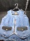 Clothing-Harley Davidson Blue Jean Skirt and Matching Vest Size 12