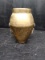 Vintage Etched Brass Chinese Vase with Lion head Handle Details