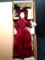 Porcelain Doll-Franklin Heirloom Girl in Burgundy Velvet Dress