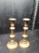 Pair 19th Century Brass Push UP Candlesticks