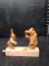 Hand Carved Folk Art Wooden Toy-Bear Vs Rabbit