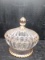 Glass Ribbed and Gold Overlay Candy Dish