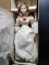 Porcelain Doll-Franklin Heirloom Doll-White Dress and Flower Hairpiece
