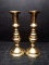 Pair Heavy Brass Candlesticks