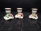 Collection 3 Hand painted Capodimonte Style Candlesticks