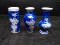 Collection 3 Blue and White Decorated Mini Vases