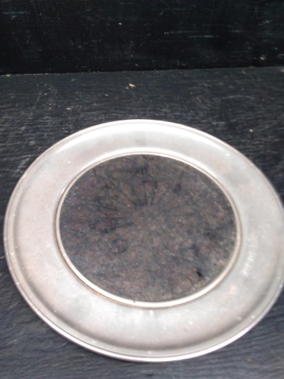 Pewter Rim Stained Glass Serving Plate