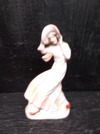 Hand painted Japan Figure-Girl in Pink Dress