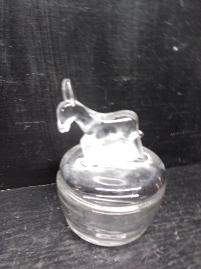 Vintage Glass Storage Jar with Mule