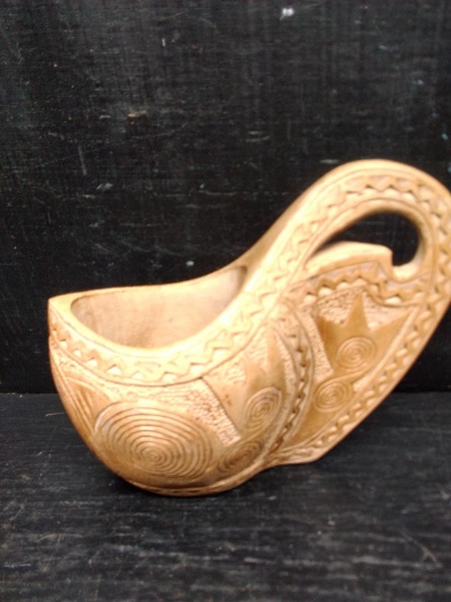 Hand Carved Wooden Native American Style Creamer