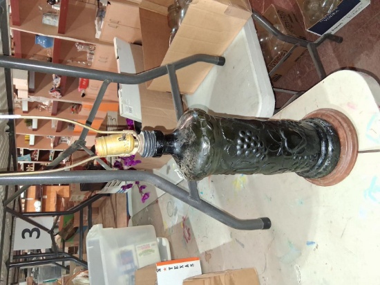 Vintage Grape and Pear Glass Table Lamp