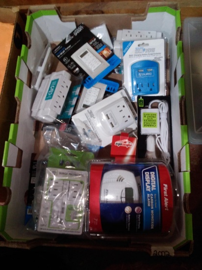 BL-Assorted Surge Protectors, Timer, Carbon Monoxide Detector-all new