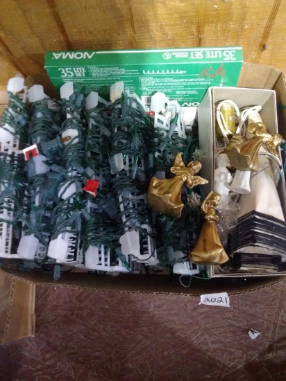 BL-Assorted Christmas Lights, Angels, Porcelain Figures