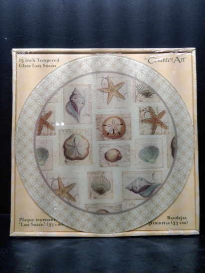 Counter Art 13 Inch Tempered Glass Lazy Susan -sealed