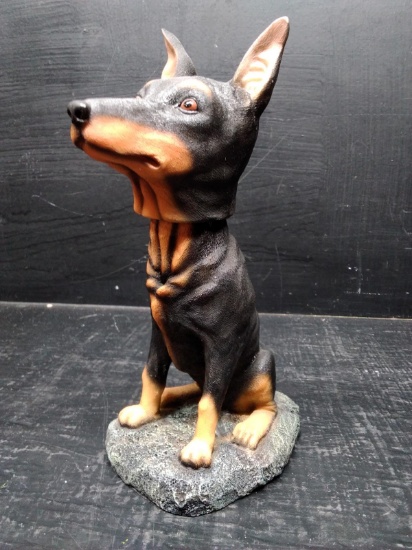 Resin Doberman Pinscher Figure-Sitting Bobblehead