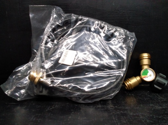 4 Foot Propane Gas Line and Gauge Accessory-NEW