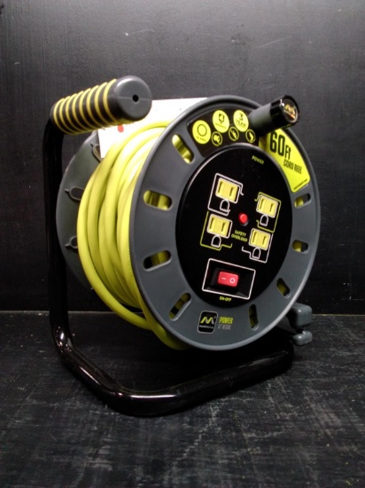 Masterplug Power at Work 60 ft Cord Reel -NEW