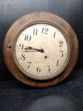 Antique Seth Thomas Oak Bound School Clock