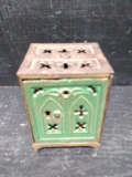 Vintage Cast Iron Church Window Safe Bank