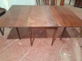 Large Antique Walnut Drop Side Dining Table