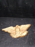 Chalkware Gold Painted Eagle Wall Plaque