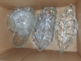 BL-Assorted Glassware Serving Bowls and Leaf Dishes