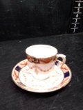 Vintage Hand painted Colclough China Cup & Saucer with Stand