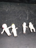 Collection 4 Antique Bisque Porcelain Jointed Dolls